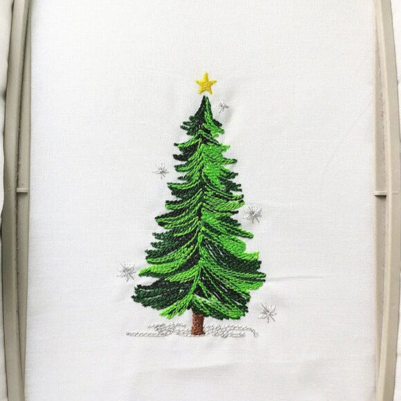Elegant Christmas tree embroidery design for machine-Kraftygraphy