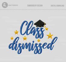 Load image into Gallery viewer, Graduation Machine Embroidery Designs, End of School Shirt Embroidery Patterns, Teacher Pes Files, Graduation Cap Jef-Kraftygraphy
