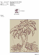 Load image into Gallery viewer, Coconut tree machine embroidery design outline-Kraftygraphy
