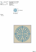 Load image into Gallery viewer, Compass machine embroidery design outline-Kraftygraphy
