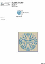 Load image into Gallery viewer, Compass machine embroidery design outline-Kraftygraphy
