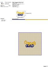 Load image into Gallery viewer, Congrats Grad Machine Embroidery Designs, Graduation Embroidery Patterns, Senior Embroidery Sayings, End of School Pes Files, Hus, Jef-Kraftygraphy
