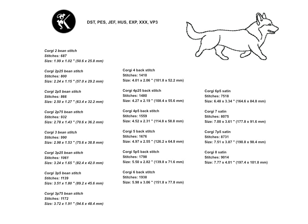 Minimalist Dog Outline Embroidery Designs Bundle - 12 Breeds Multi-Size Value Pack-Kraftygraphy