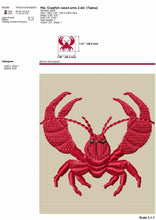 Load image into Gallery viewer, Boiled crawfish embroidery design-Kraftygraphy
