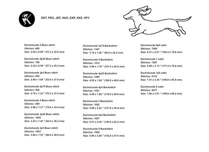 Minimalist Dog Outline Embroidery Designs Bundle - 12 Breeds Multi-Size Value Pack-Kraftygraphy