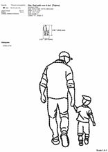 Load image into Gallery viewer, Dad and son embroidery design line art-Kraftygraphy
