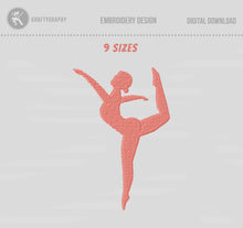 Load image into Gallery viewer, Ballet Dancer Machine Embroidery Designs, Ballerina Silhouette Embroidery Patterns-Kraftygraphy
