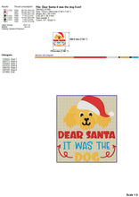 Load image into Gallery viewer, Funny Kids Christmas Embroidery Designs, Dog Face With Santa Hat Embroidery Patterns, Cute Christmas Embroidery Sayings for Kids, Cartoon Dog Pes Files-Kraftygraphy
