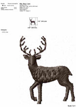 Load image into Gallery viewer, Elegant deer machine embroidery design in fill stitch, multiple sizes-Kraftygraphy
