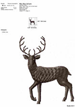 Load image into Gallery viewer, Elegant deer machine embroidery design in fill stitch, multiple sizes-Kraftygraphy
