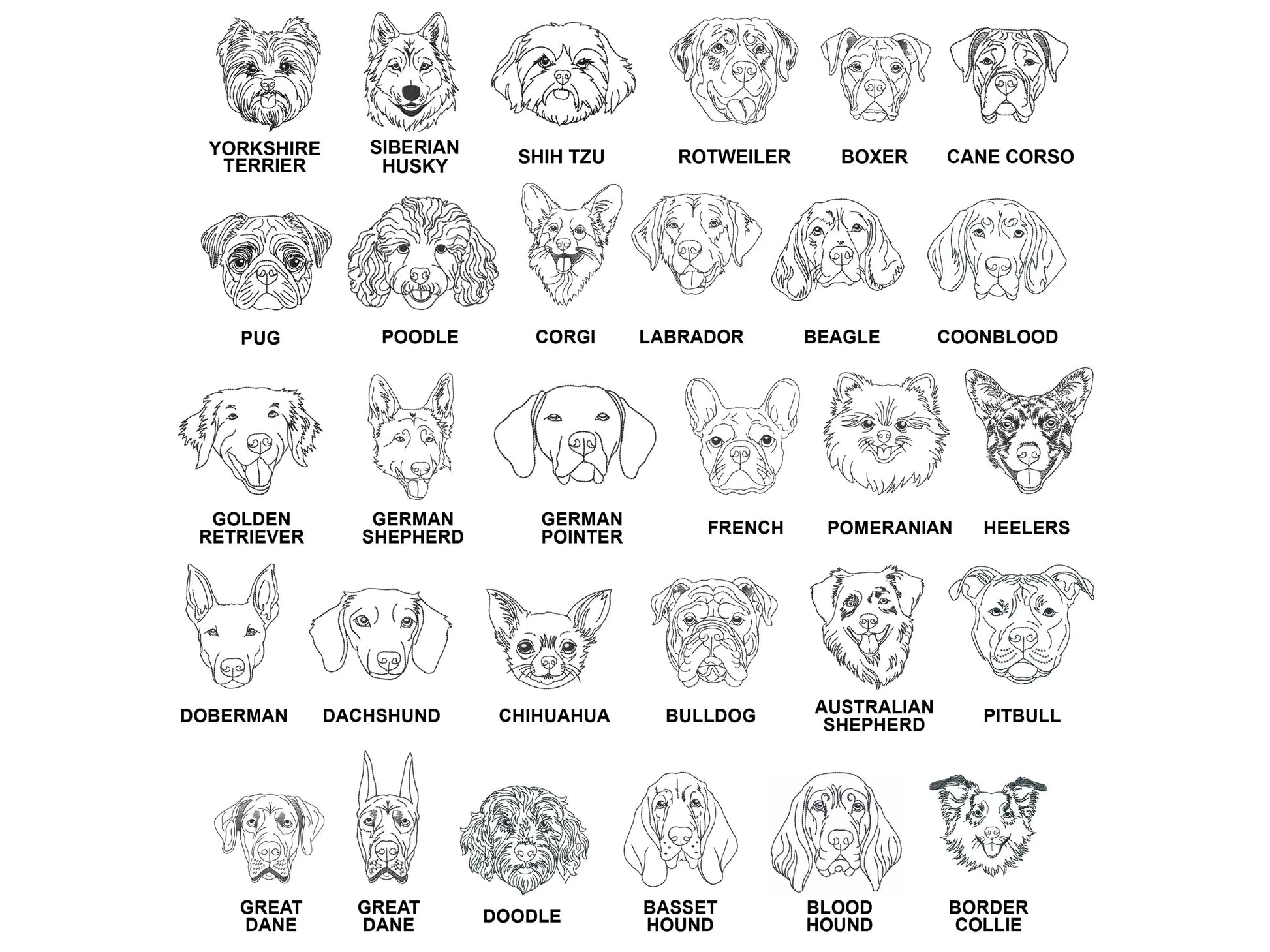 Dog Machine Embroidery Design Mega Bundle-Kraftygraphy