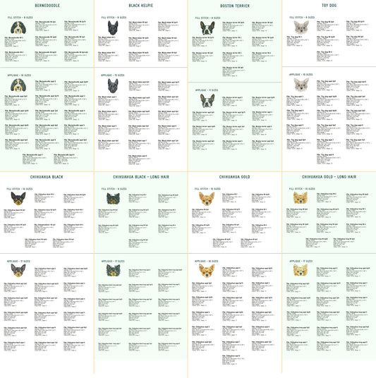 Colorful Dog Faces Embroidery Designs Bundle – Volume 3 | Appliqué & Fill Stitch Dog Breeds for Machine Embroidery-Kraftygraphy