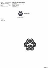 Load image into Gallery viewer, Checkered paw print machine embroidery design for dog lover projects-Kraftygraphy
