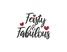 Load image into Gallery viewer, Feisty and Fabulous machine embroidery design-Kraftygraphy
