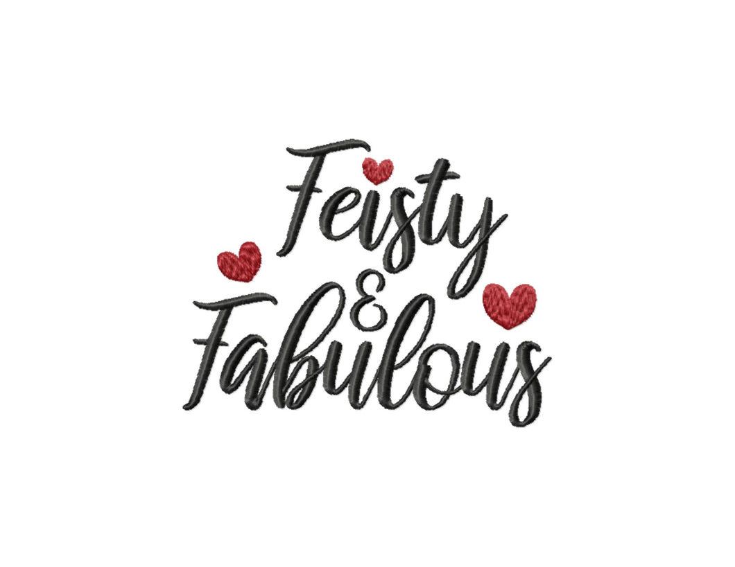 Feisty and Fabulous machine embroidery design-Kraftygraphy