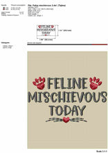Load image into Gallery viewer, Feline mischievous today, funny cat machine embroidery design-Kraftygraphy
