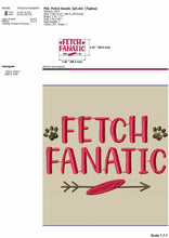 Load image into Gallery viewer, Fetch fanatic - dog embroidery design sayings funny for bandana-Kraftygraphy
