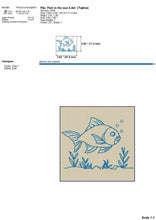 Load image into Gallery viewer, Fish in the sea outline machine embroidery design-Kraftygraphy
