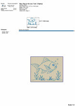 Load image into Gallery viewer, Fish in the sea outline machine embroidery design-Kraftygraphy
