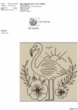 Load image into Gallery viewer, Boho flamingo machine embroidery design-Kraftygraphy
