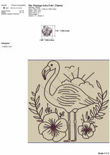 Load image into Gallery viewer, Boho flamingo machine embroidery design-Kraftygraphy

