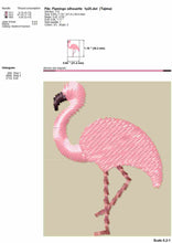 Load image into Gallery viewer, Mini flamingo machine embroidery design, fill stitch, simple pink flamingo embroidery patterns,-Kraftygraphy
