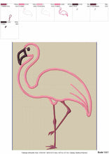 Load image into Gallery viewer, Flamingo applique machine embroidery design-Kraftygraphy
