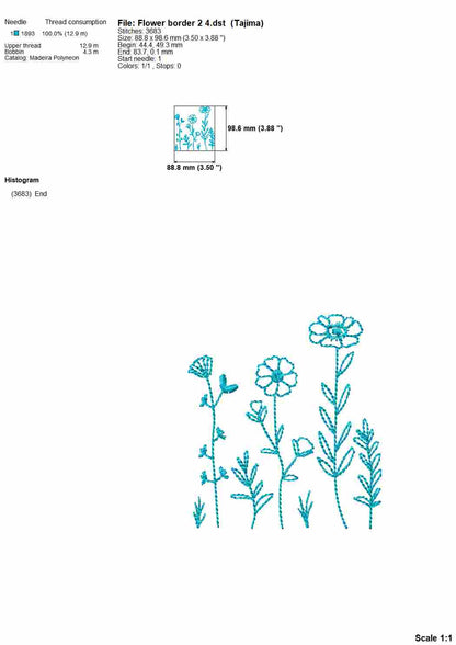 Daisy Floral Embroidery Designs – Botanical Outline Patterns for Machine Embroidery-Kraftygraphy
