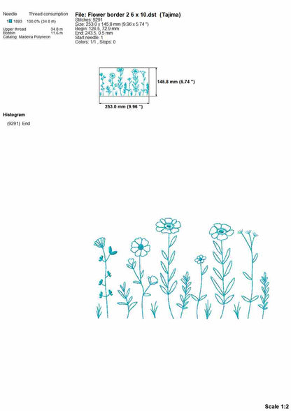 Daisy Floral Embroidery Designs – Botanical Outline Patterns for Machine Embroidery-Kraftygraphy