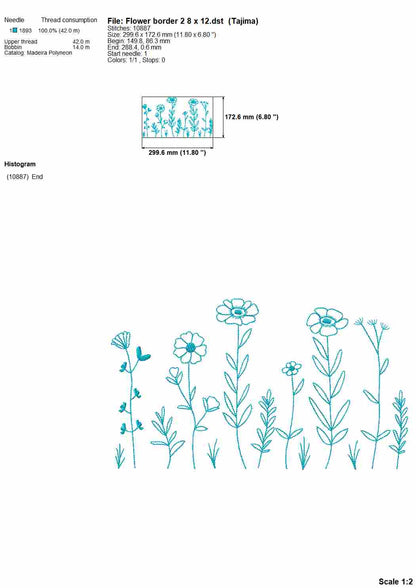 Daisy Floral Embroidery Designs – Botanical Outline Patterns for Machine Embroidery-Kraftygraphy