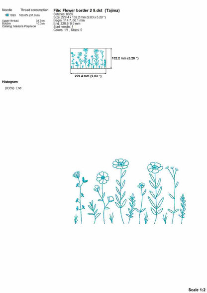 Daisy Floral Embroidery Designs – Botanical Outline Patterns for Machine Embroidery-Kraftygraphy