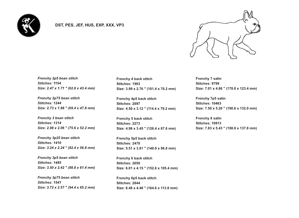 Minimalist Dog Outline Embroidery Designs Bundle - 12 Breeds Multi-Size Value Pack-Kraftygraphy