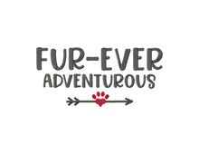 Load image into Gallery viewer, Funny and cute dog bandana machine embroidery design for camping - Fur-ever adventurous-Kraftygraphy
