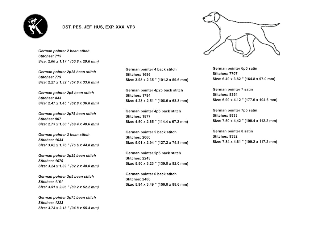 Minimalist Dog Outline Embroidery Designs Bundle - 12 Breeds Multi-Size Value Pack-Kraftygraphy