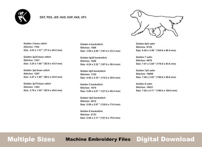 Minimalist Dog Outline Embroidery Designs Bundle - 12 Breeds Multi-Size Value Pack-Kraftygraphy