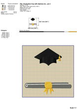 Load image into Gallery viewer, Graduation Monogram Machine Embroidery Designs, End of School Embroidery Patterns, Senior Embroidery Files, Graduation Cap Embroidery Stitches-Kraftygraphy
