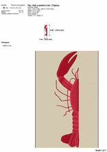 Load image into Gallery viewer, Split crawfish embroidery design-Kraftygraphy
