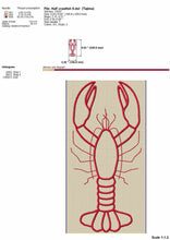 Load image into Gallery viewer, Crawfish applique embroidery design-Kraftygraphy
