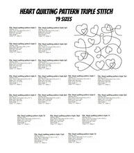 Load image into Gallery viewer, Hearts Quilting Machine Embroidery Design, Single and Triple Stitch Embroidery Patterns-Kraftygraphy
