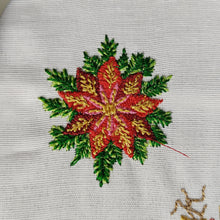 Load image into Gallery viewer, Poinsettia Christmas flower embroidery pattern for machine-Kraftygraphy
