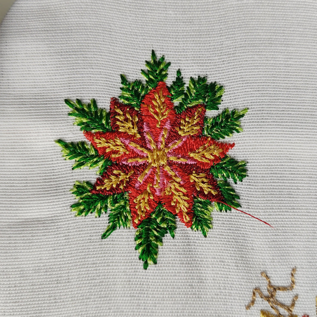 Poinsettia Christmas flower embroidery pattern for machine-Kraftygraphy