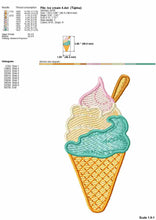 Load image into Gallery viewer, Ice cream cone fill stitch with light density, small sizes-Kraftygraphy
