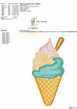 Load image into Gallery viewer, Ice cream cone fill stitch with light density, small sizes-Kraftygraphy
