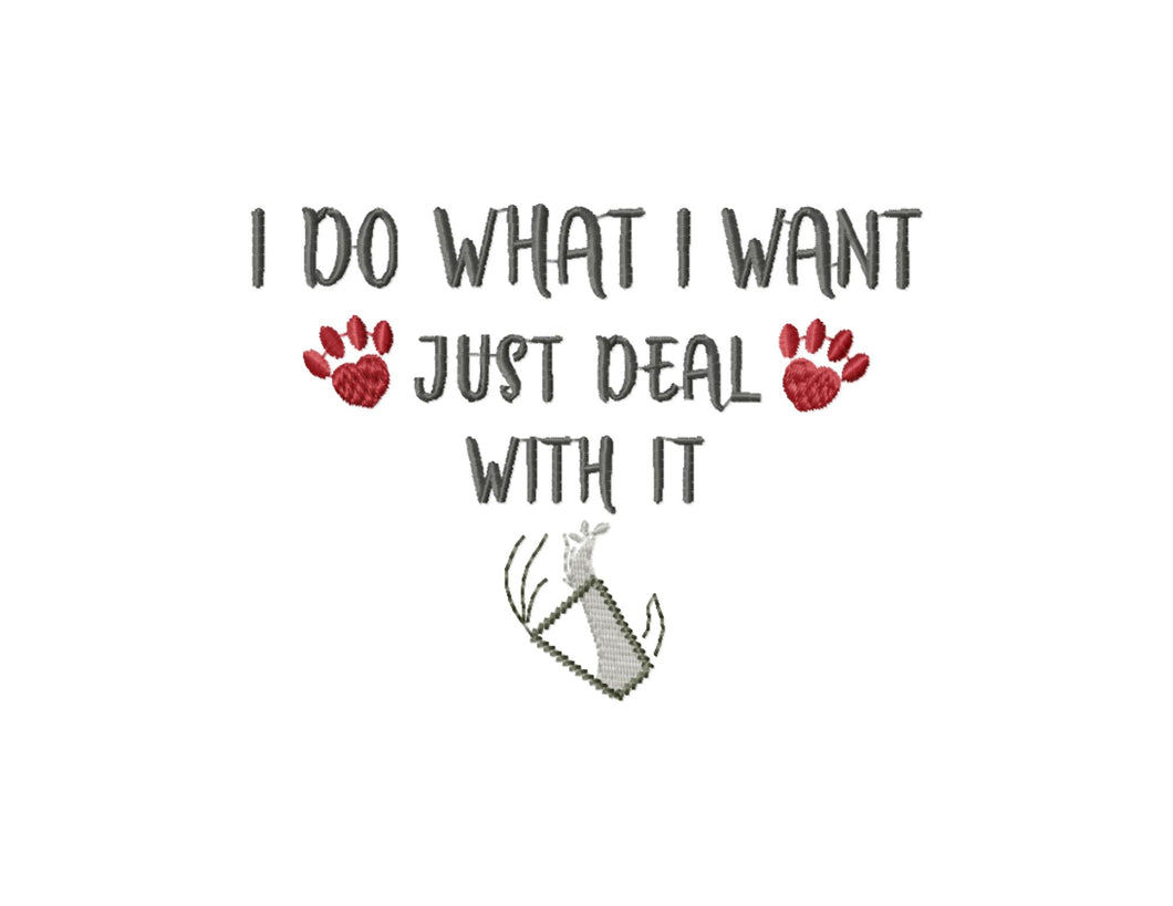 I do what I want just deal with it - funny cat machine embroidery design for cat bandana-Kraftygraphy