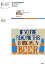 Load image into Gallery viewer, Funny beer embroidery designs sayings - If you&#39;re reading this bring me beer - bbq embroidery designs-Kraftygraphy
