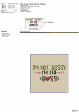 Load image into Gallery viewer, I&#39;m not bossy, I&#39;m the boss - funny machine embroidery design for cat bandana-Kraftygraphy
