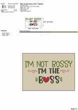 Load image into Gallery viewer, I&#39;m not bossy, I&#39;m the boss - funny machine embroidery design for cat bandana-Kraftygraphy
