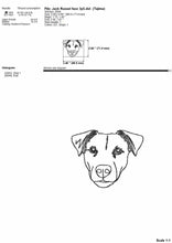 Load image into Gallery viewer, Jack Russel face machine embroidery design, multiple sizes and file types, outline sketch style-Kraftygraphy
