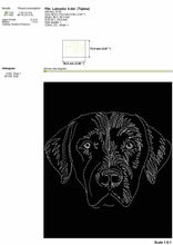 Load image into Gallery viewer, Simple labrador retriever machine embroidery files fast stitching bean stitch embroidery patterns-Kraftygraphy
