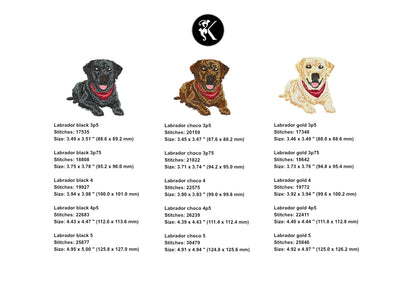 Labrador Retriever Machine Embroidery Design | Fill Stitch-Kraftygraphy